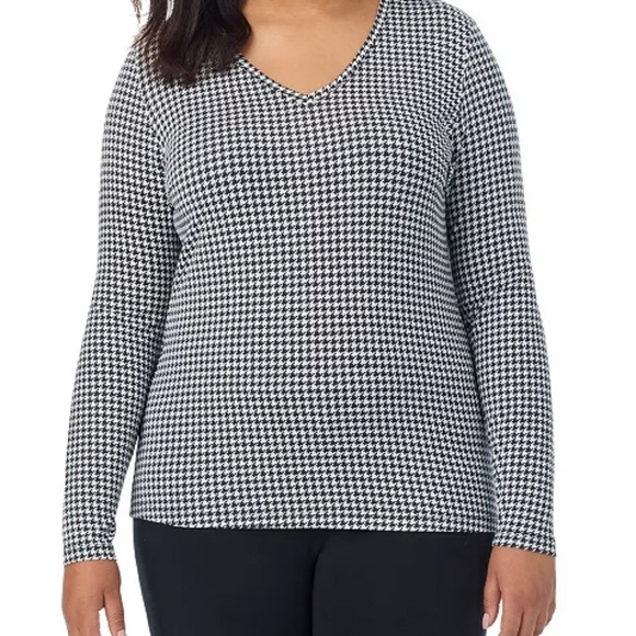 NWT Cuddl Dudds Plus Size Softwear Stretch V-Neck Top 2X - Picture 1 of 6